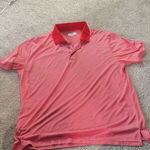 Grand Slam Red and White Striped Polo Shirt golf